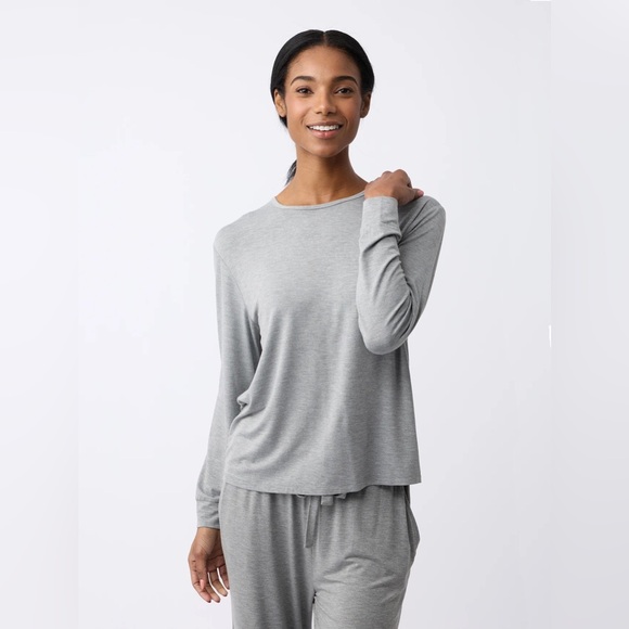 Little Sleepies Womens Grey Long Sleeve Lounge Pajama Top Size Medium - Picture 1 of 9